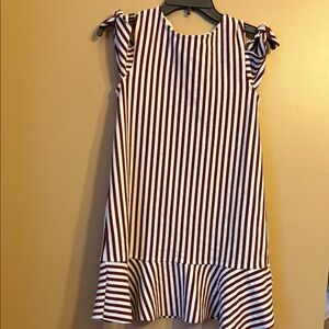 Zara Kids Red and White Striped Dress